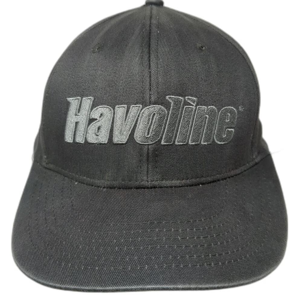 Havoline Gray Baseball Cap One Size Strapback Embroidered Racing Oil Logo Hat